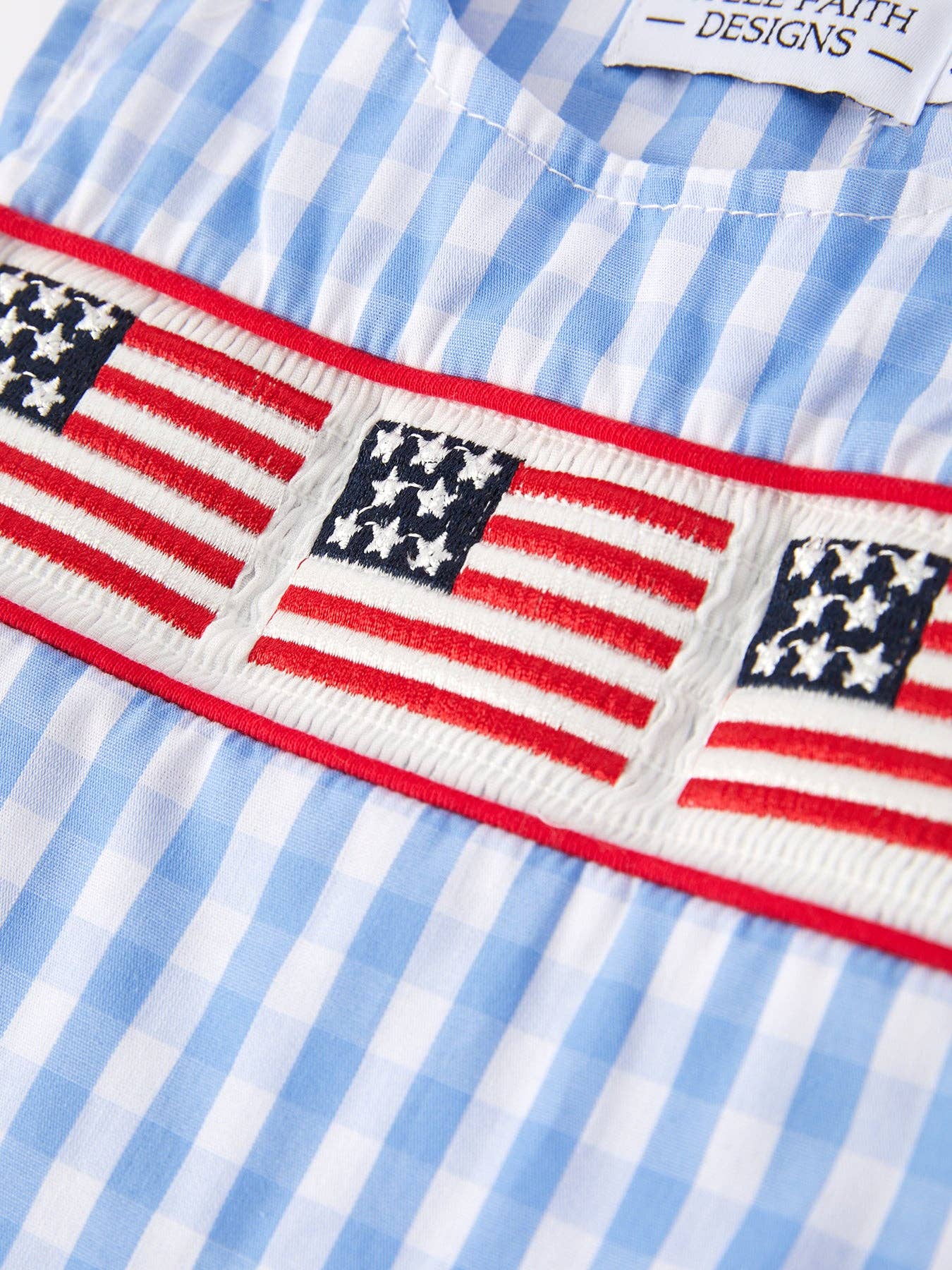 Patriotic Embroidery Boys Romper