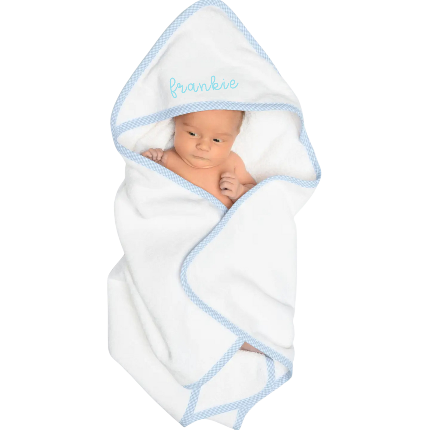 Gingham Trim Hooded Towel