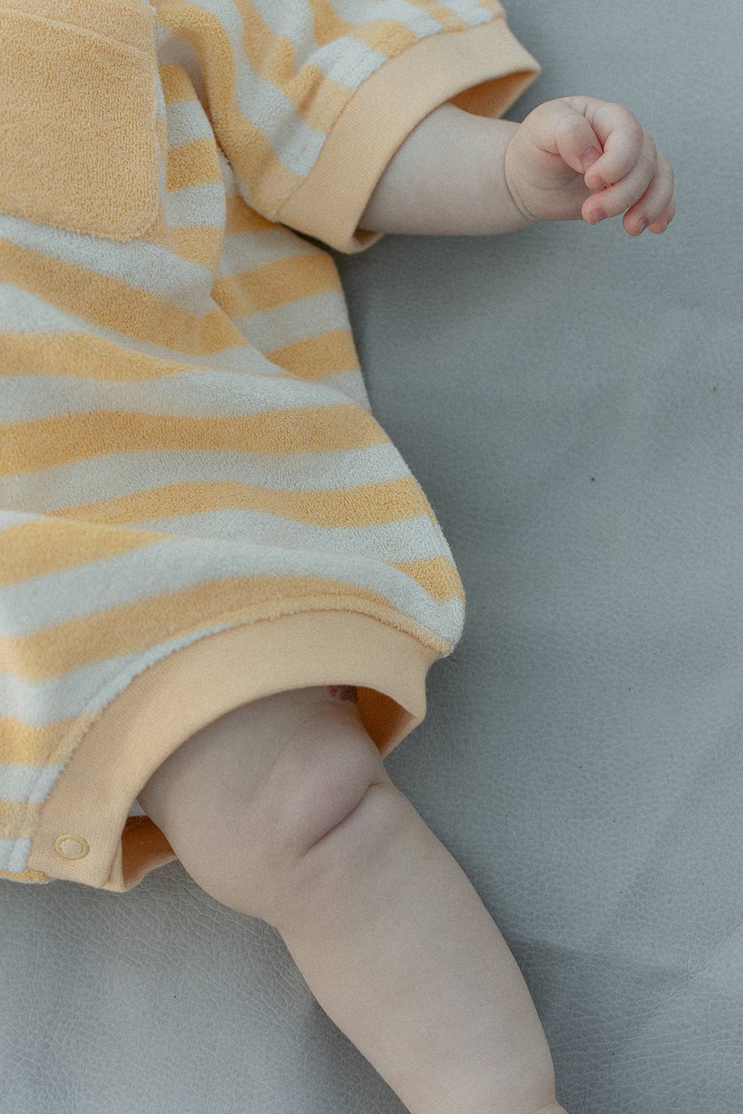 Callie Romper in Yellow Stripe