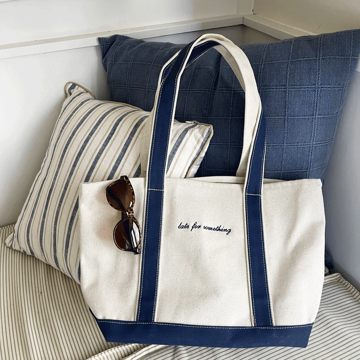 Custom Navy Boat Tote