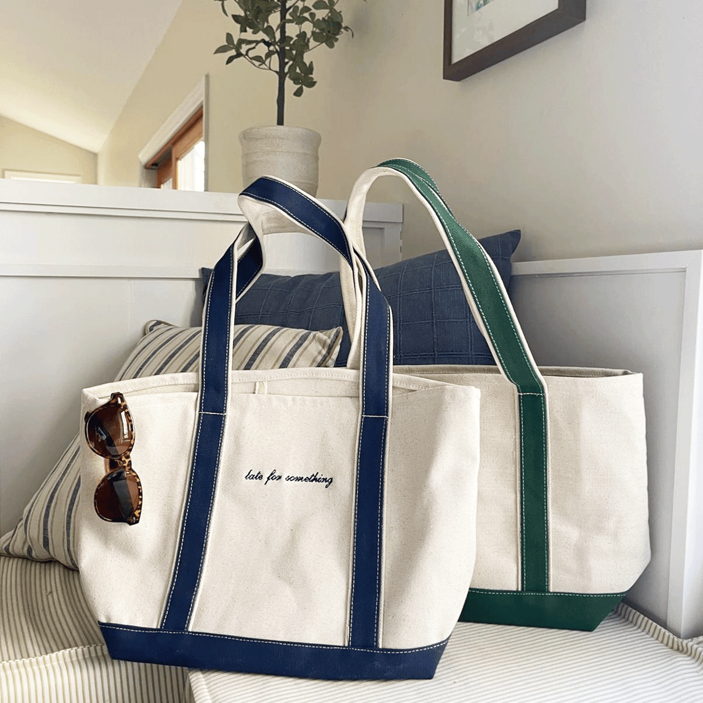Custom Navy Boat Tote