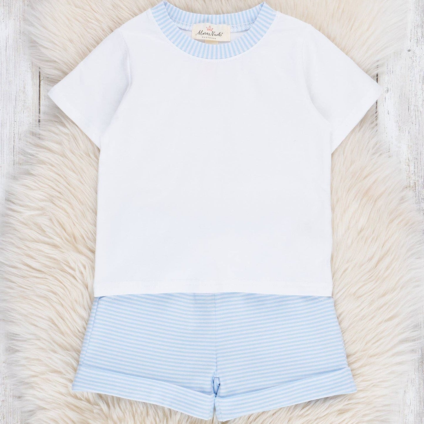 Classic Baby Blue Striped Outfit