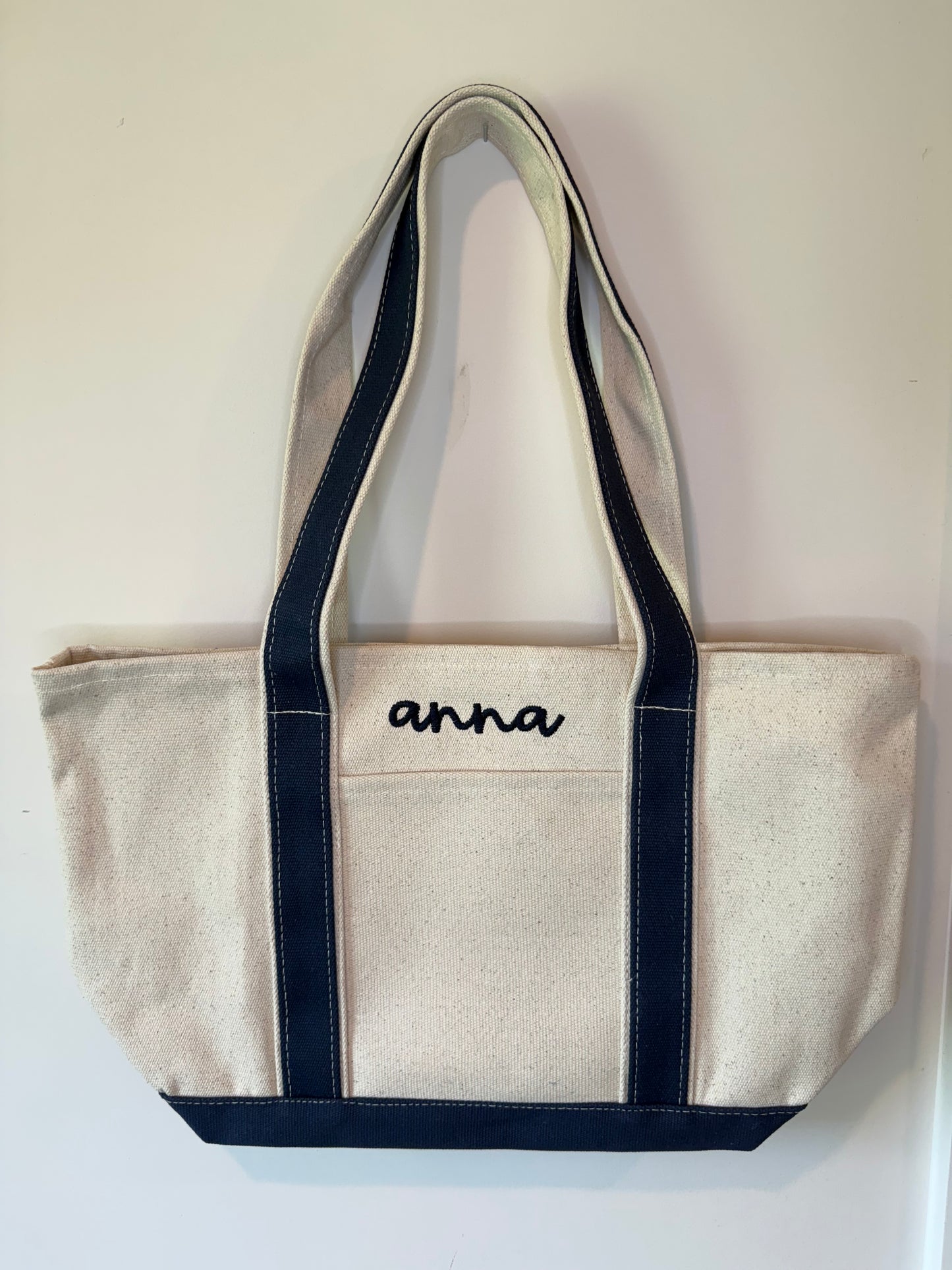 Custom Navy Boat Tote
