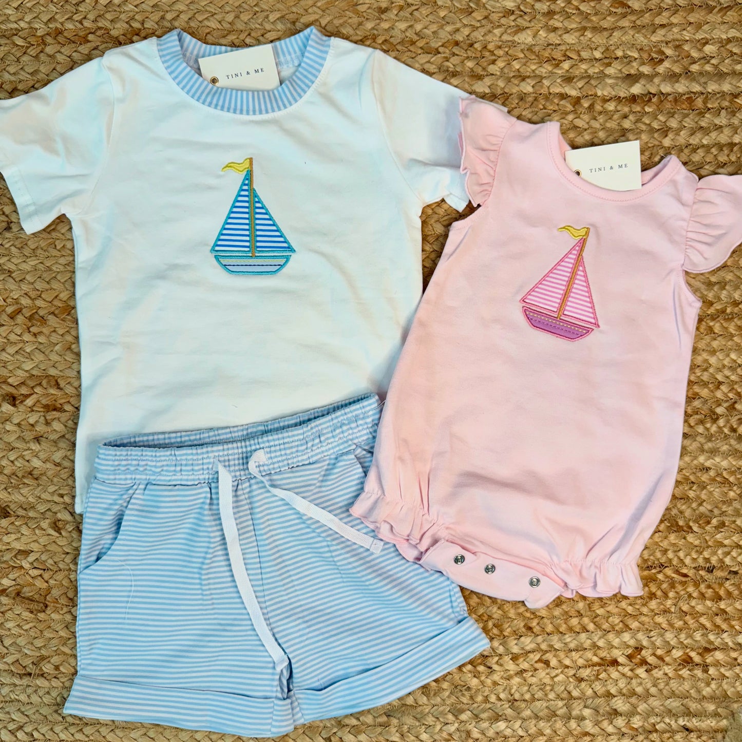 Classic Baby Blue Striped Outfit