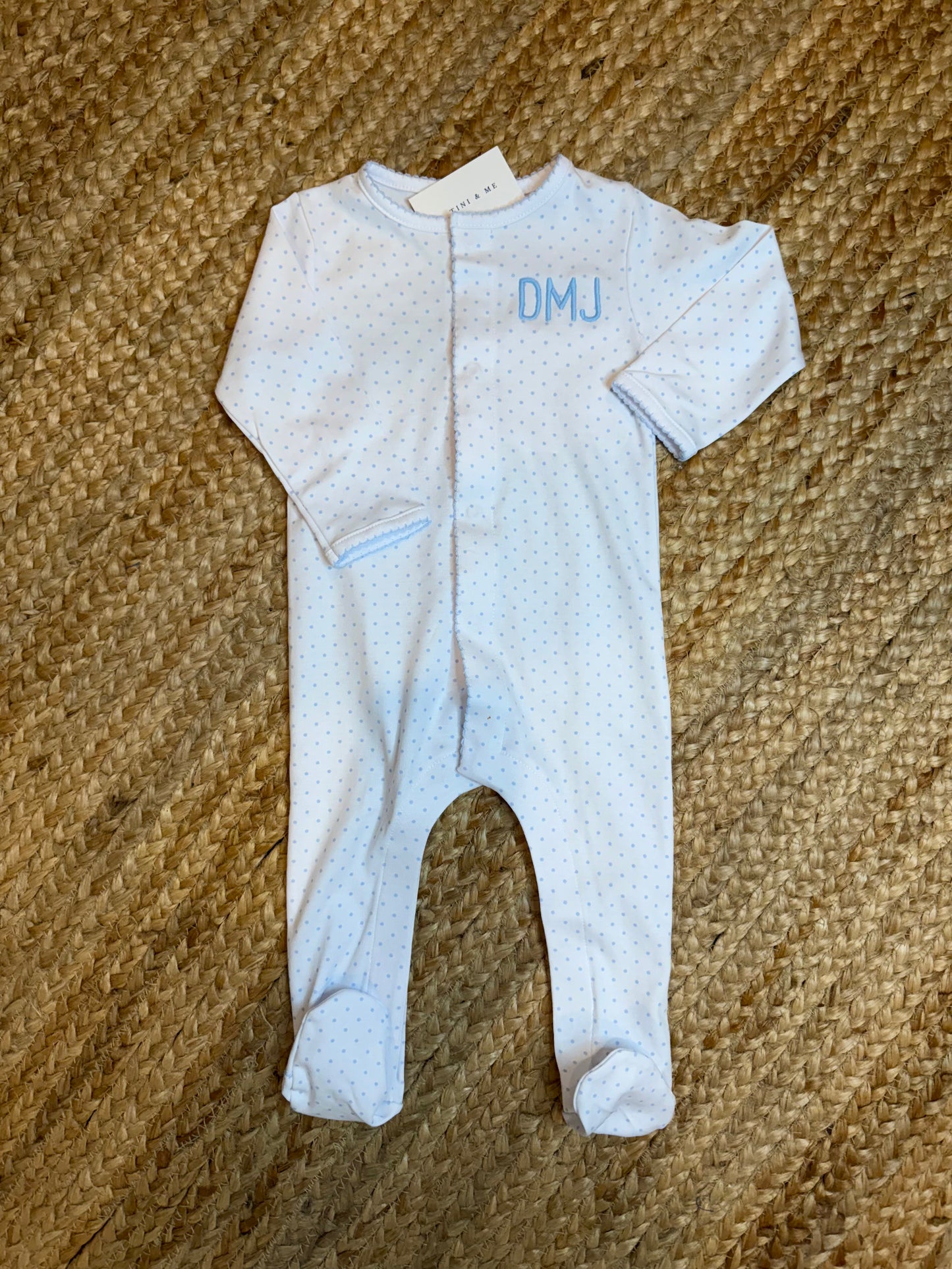 Blue Mini Dots Footie