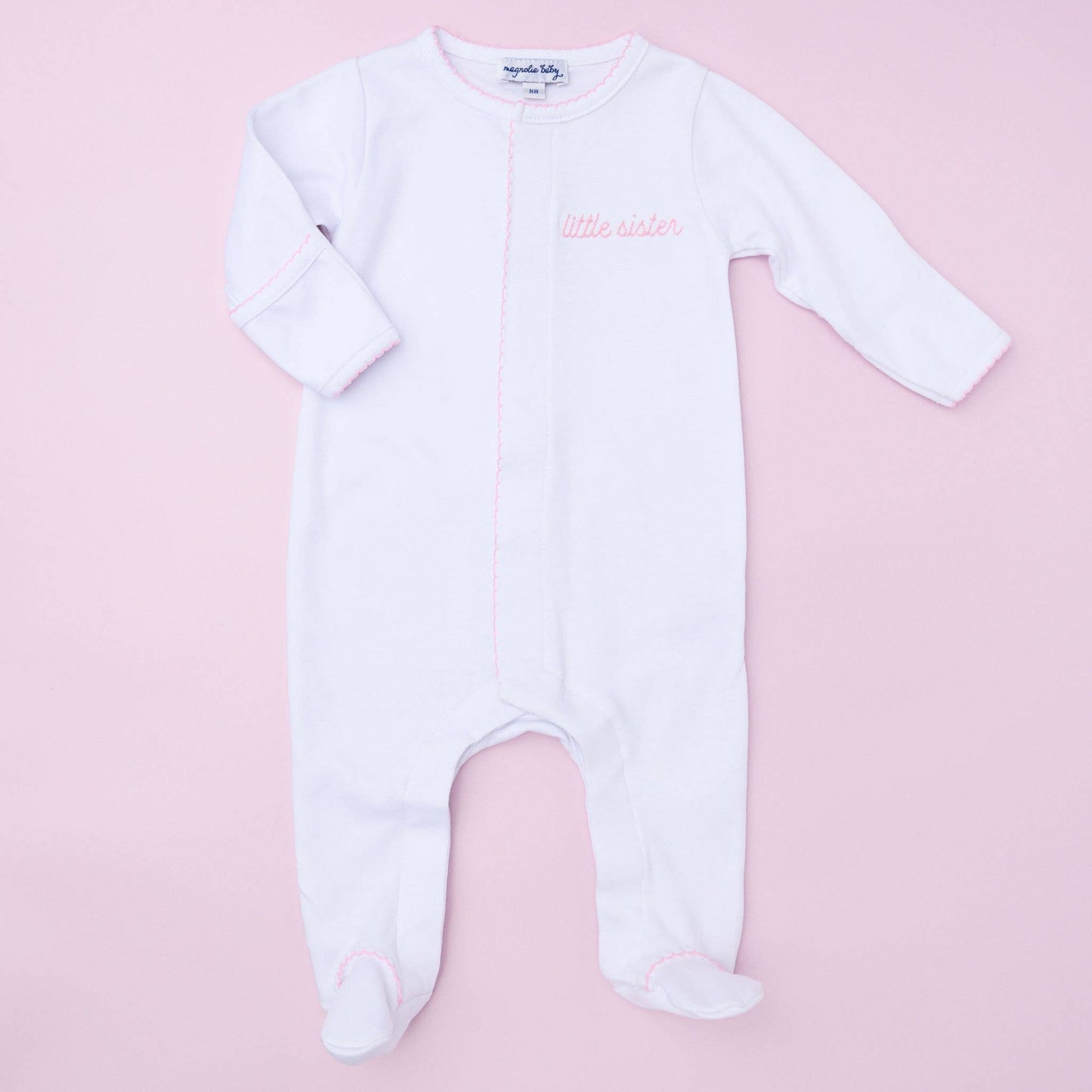 Little Sister Embroidered Footie