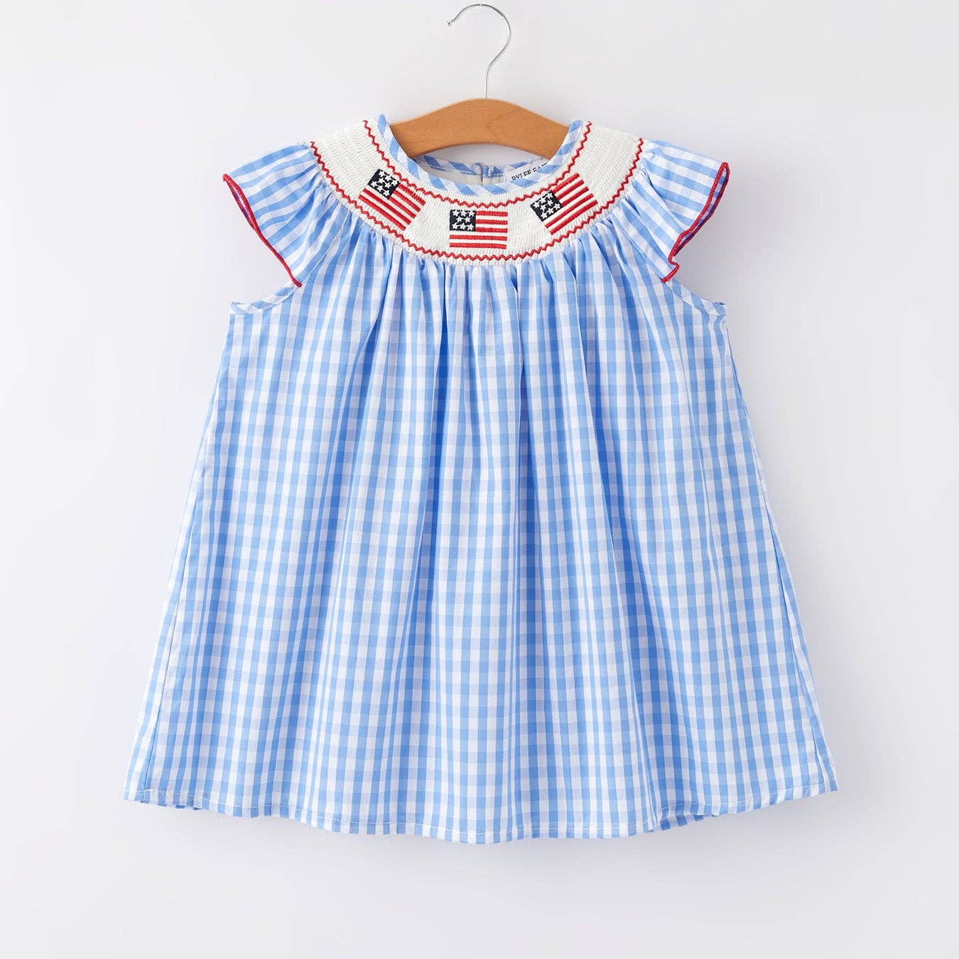 Patriotic Embroidery Smocking Girls Dress
