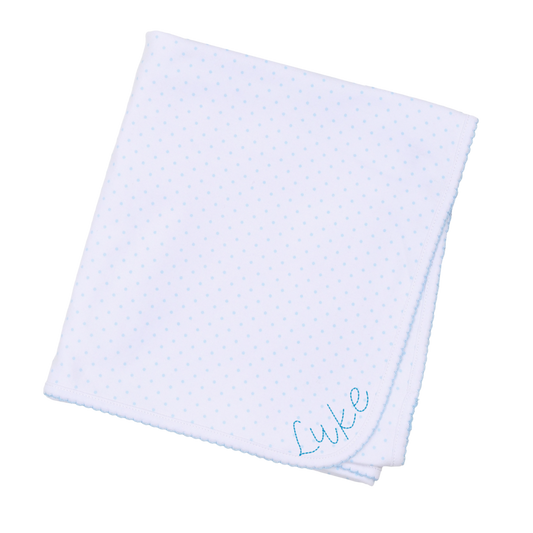 Blue Mini Dots Receiving Blanket