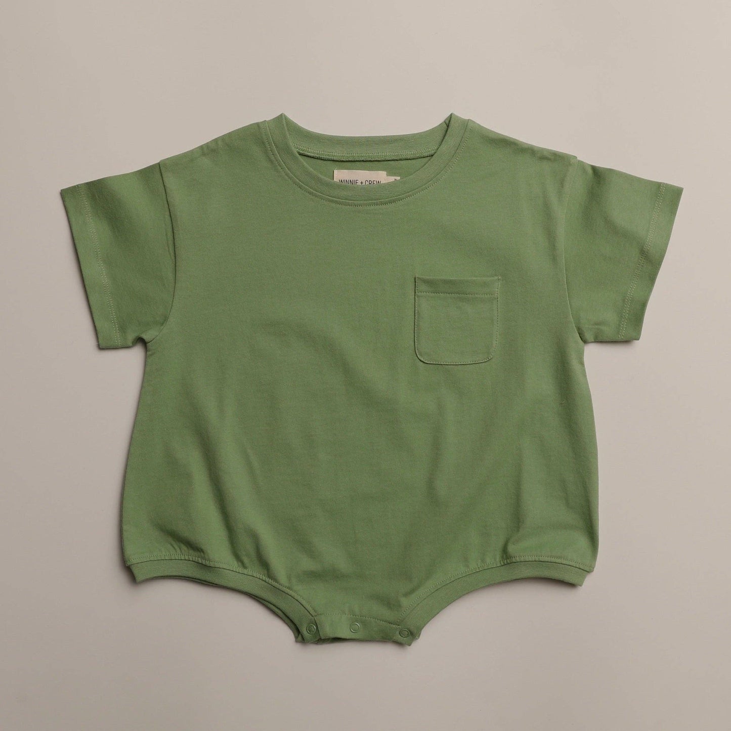 Cory Pocket Romper in Aspen Green