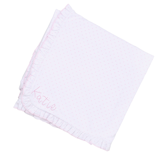 Pink Mini Dots Receiving Blanket