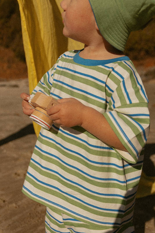 Toby Set in Blue Green Stripe