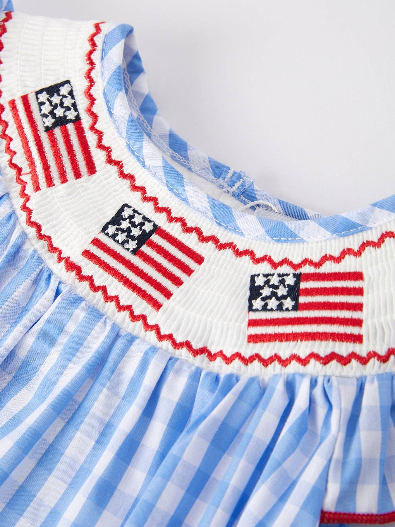 Patriotic Smocking Girls Romper