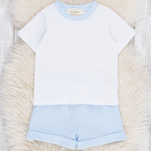 Classic Baby Blue Striped Outfit
