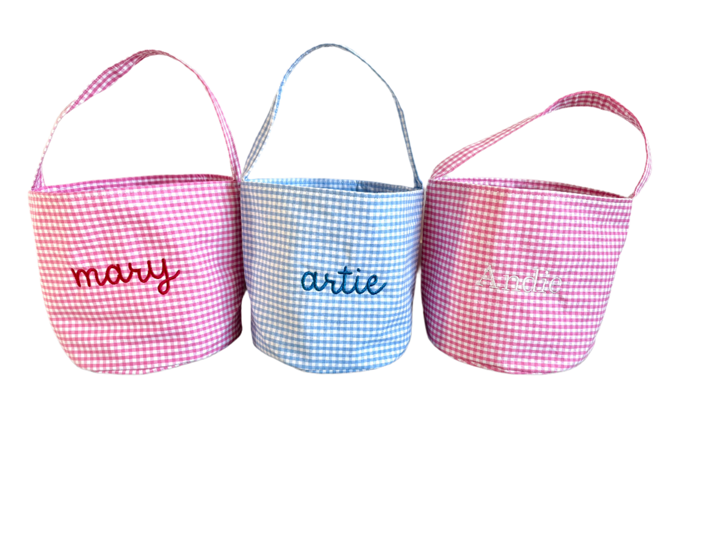 Gingham Bucket Bags