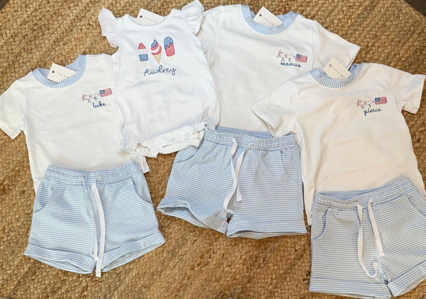 Classic Baby Blue Striped Outfit