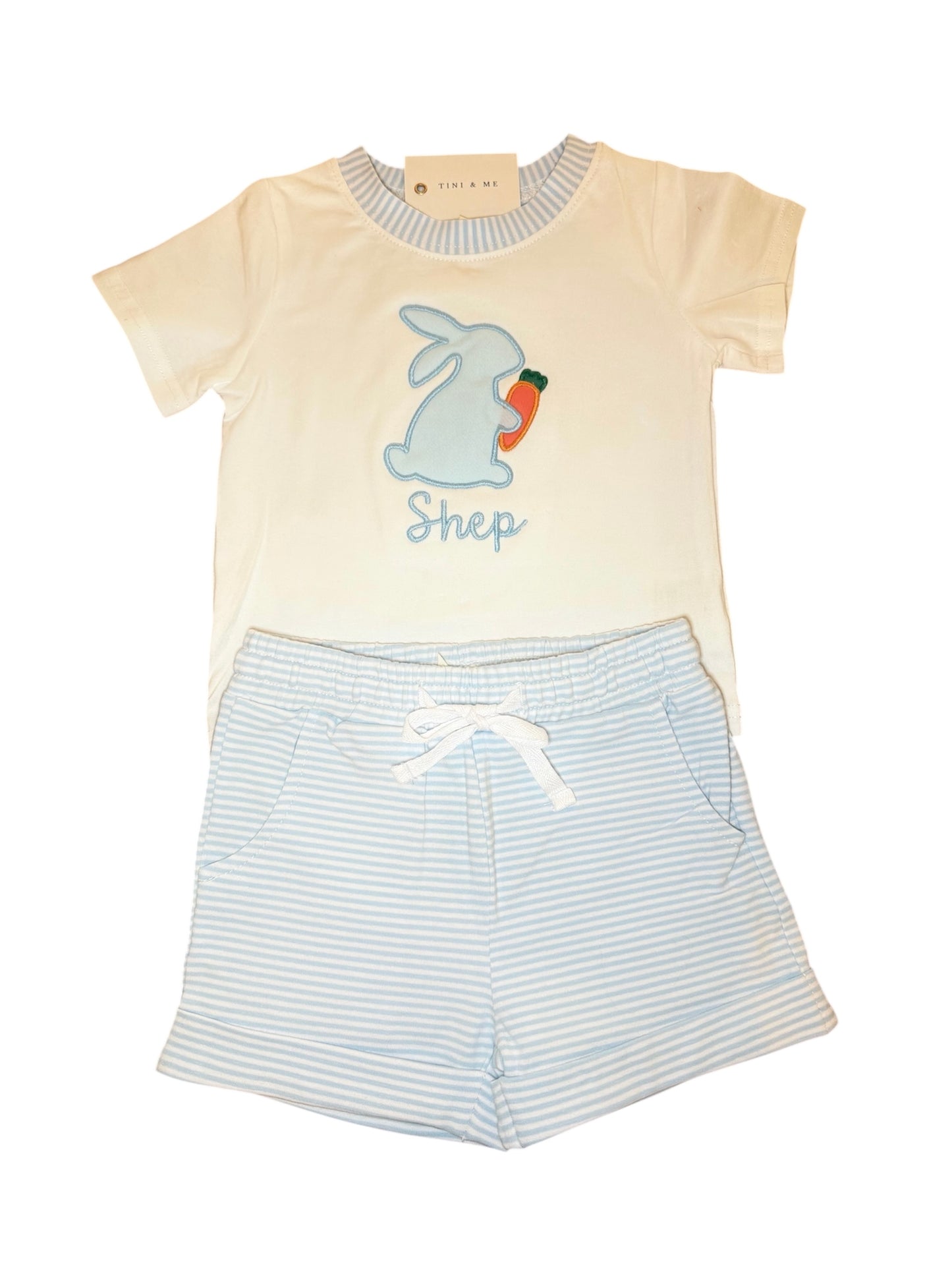 Classic Baby Blue Striped Outfit