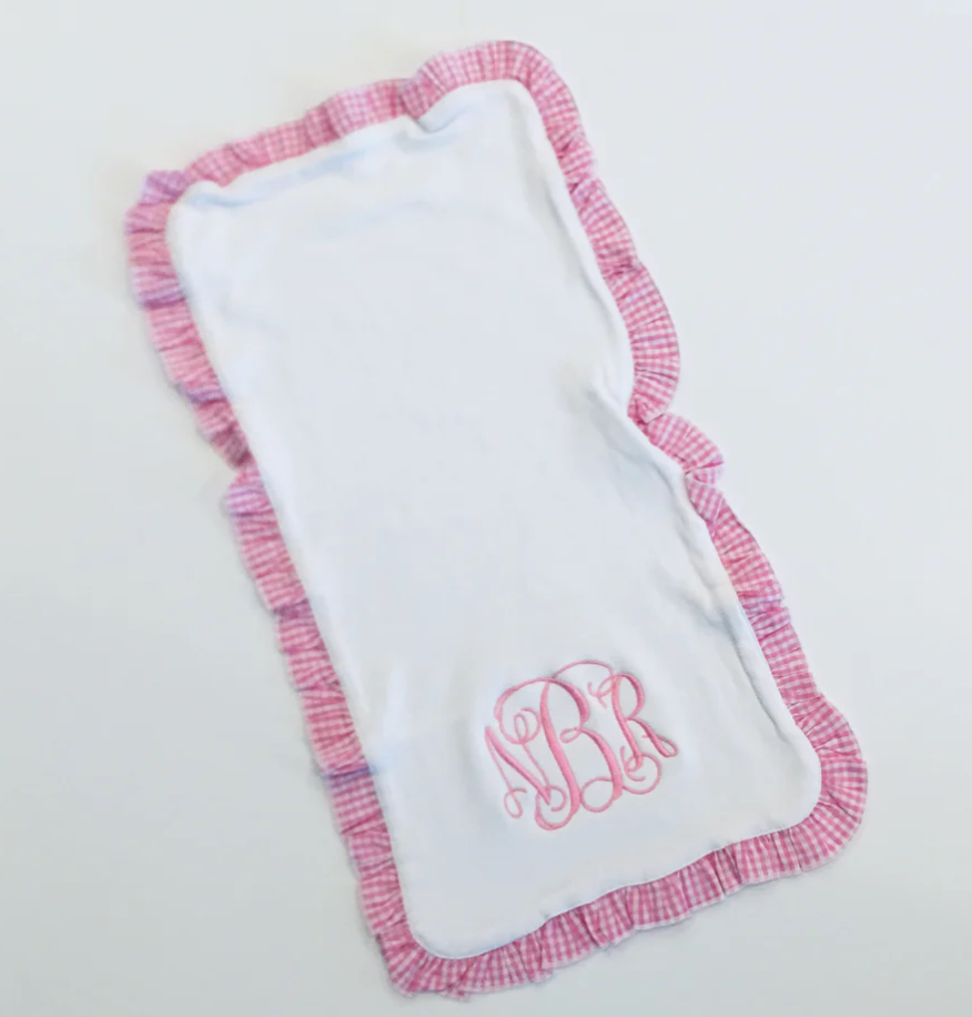 Burp Cloths - Gingham Trim