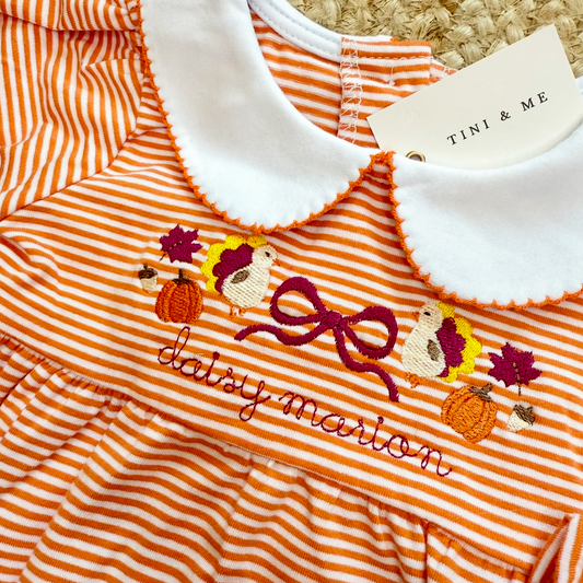 Orange Peter Pan Collar Dress