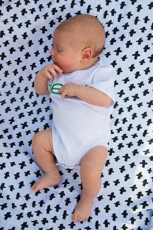 Unisex Short Sleeve Bodysuit - White