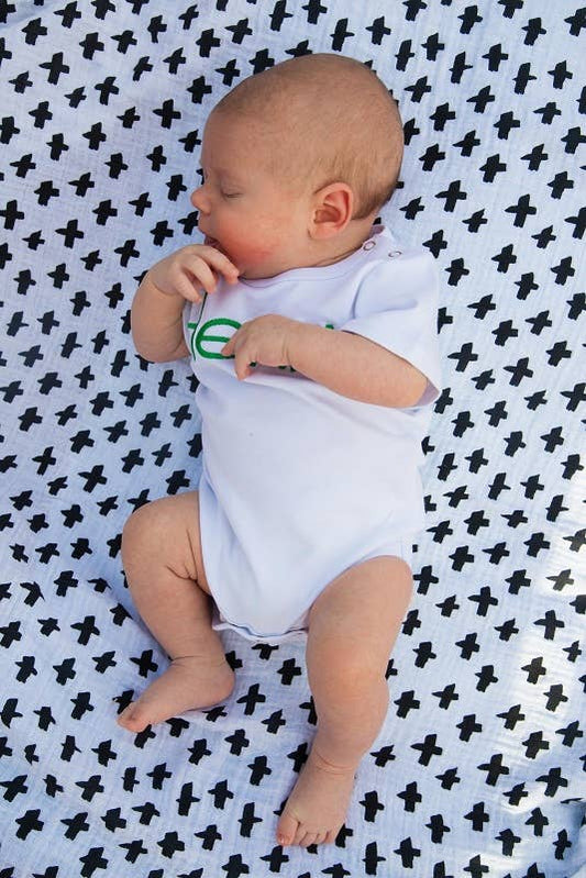Unisex Short Sleeve Bodysuit - White