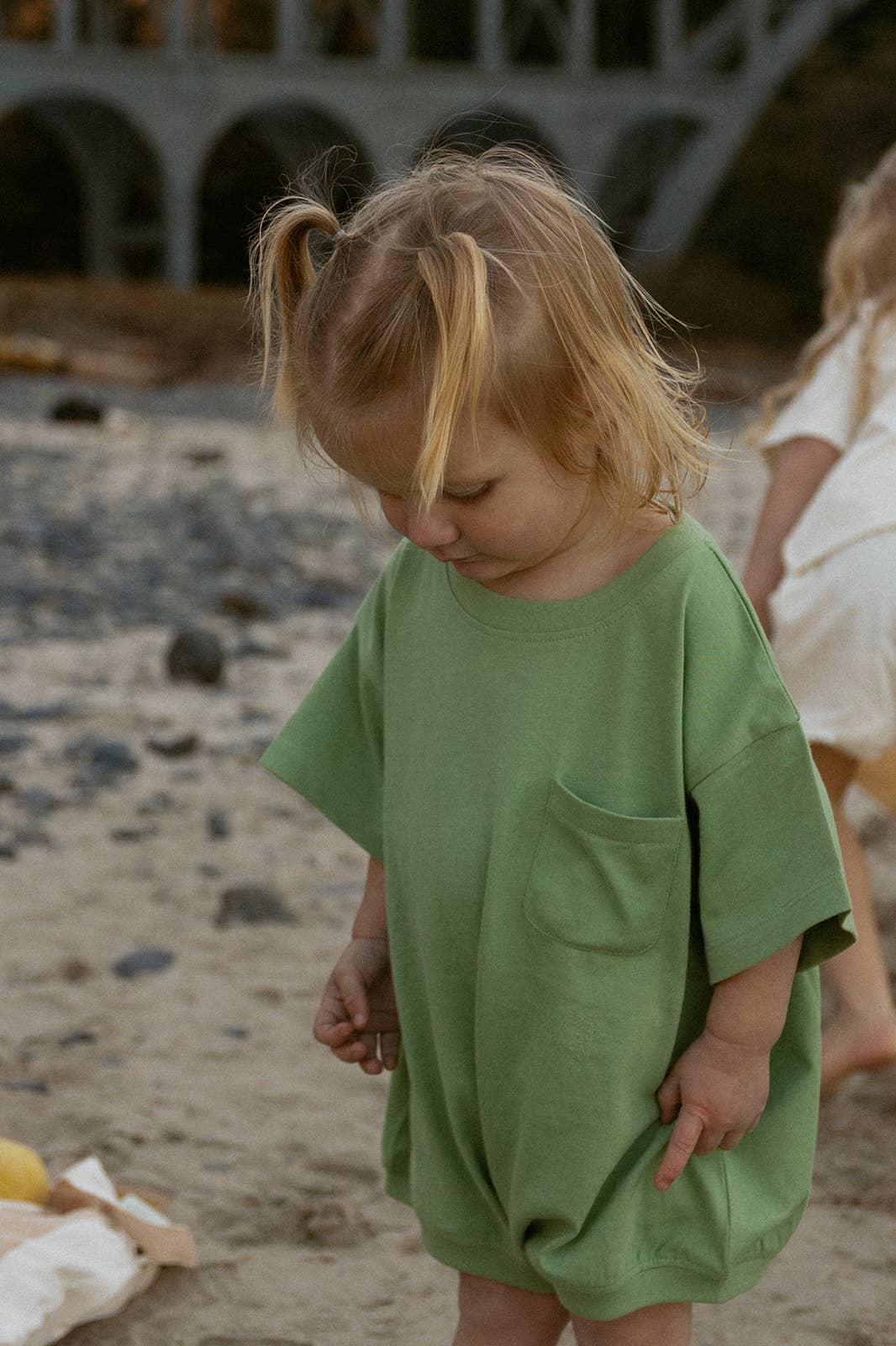 Cory Pocket Romper in Aspen Green