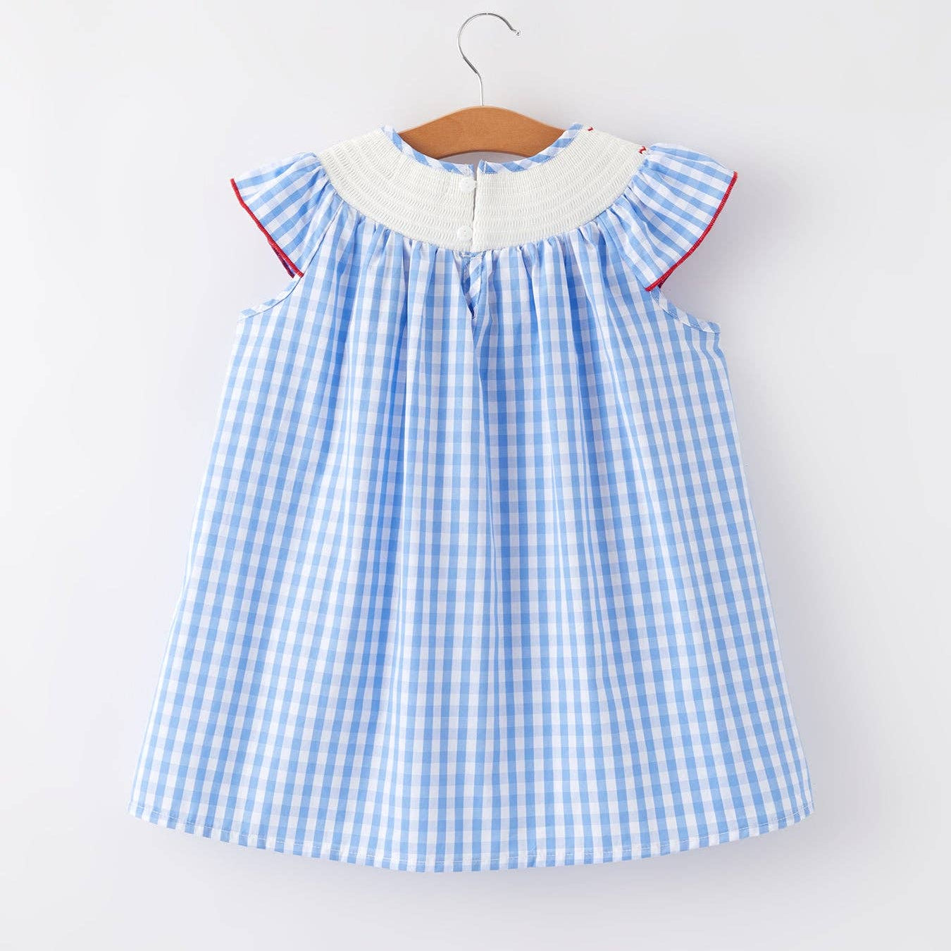 Patriotic Embroidery Smocking Girls Dress